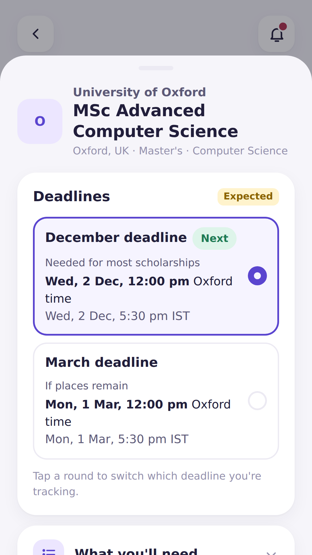 Program details and rounds